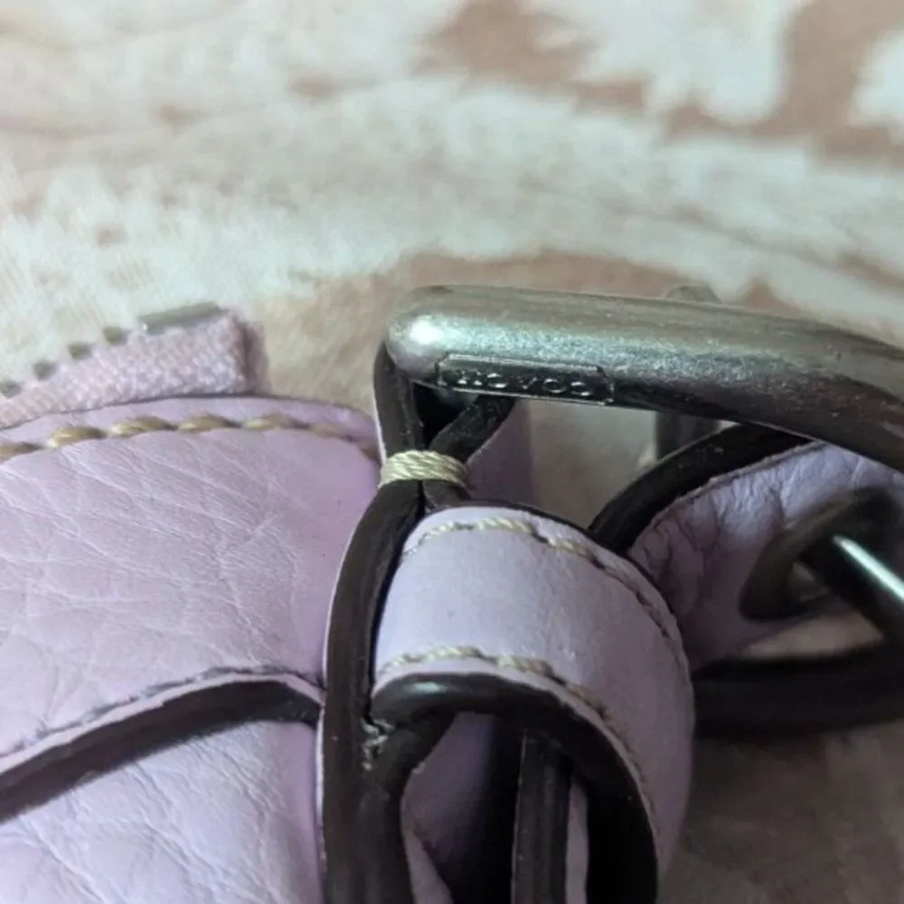 COACH Lilac Pastel Purple Crossbody Large Leather Bag with Buckle Handles F12319